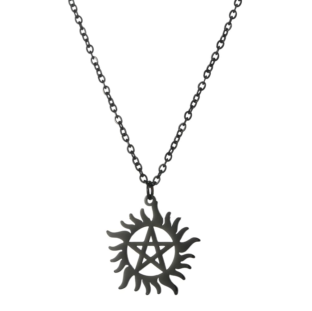 UNIFT Pentagram Sun Wheel Layered Necklace For