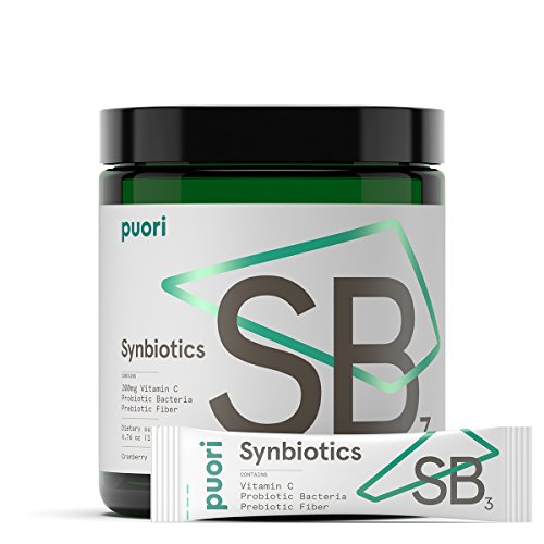 SB3 Synbiotics Gut Flora | Probiotics (Bifidobacterium, Lactobacillus), Prebiotics Fiber (Pectin, Inulin, FOS), Vitamin C | Immune System Booster 135g