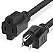 Fosmon UL Listed Short Extension Cord Outlet Saver (1 Foot), 16AWG/13A, Heavy Duty AC Power Extension Cord, Grounded 3 Prong, 12-inch Pigtail Power Extension Plug/Cable Extender, 1 Pack- Black