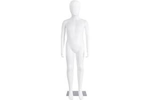 SHAREWIN Child Mannequin Full Body, Children Dress Form Adjustable Faceless Mannequin Torso, Realistic Adjustable Detachable Manikin Body Display with Metal Base for Kids 51.2 Inches