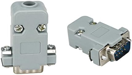 VIKINS DB9 9 WAY D SUB MALE PLUG CONNECTOR WITH BLACK HOOD/SHELL(Pack of 2)