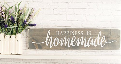 Grey Happiness Is Homemade – Rustic Handmade Farmhouse Wood Wall Decor