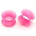 PiercingJ 12pcs Ultra Thin Silicone Double Flared Flexible Tunnel Ear Stretching Plug Gauge - 6 Pairs