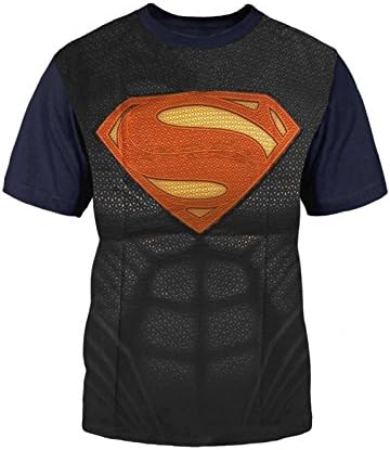 Superman Kids T Shirt Superman Suit Costume All Over Official Mens Blue