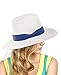 NYFASHION101 Lightweight Solid Color Band Braided Panama Fedora Sun Hat