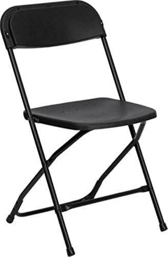 NEW sudden comfort folding chair CAPACITY BLACK PLASTIC FOLDING CHAIR-Black