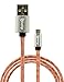 Bastex Gator Skin Rugged Heavy Duty Durable High Speed USB 2.0 Micro USB Charger Cable (2.6 ft) for Galaxy S7 / S7 Edge S6 S5 Note 5 LG G4 and other devices - Peach