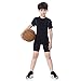 LANBAOSI Boys Athletic Shirts Youth Compression Shorts Set Workout Kids Teen Summer Clothes
