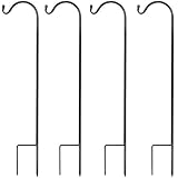 Sorbus Shepherd's Hooks - Set of 4 Extendable Garden Planter Stakes for Bird Feeders, Outdoor D&eacute;cor, Plants, Lights, Lanterns, Flower Baskets, and More! Heavy Duty (4 Pack)