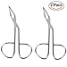 Luxxii (1 Pcs) Scissors Shaped Eyebrow Straight Tip (3 Pcs) Tweezers Clip Set - Flat, Slant, Point Tip Tweezers Hair Plucker for Hair and Eyebrows Personal Care (Silver Tone)