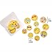 GEORLD Wafer Paper Edible Cupcake Topper Emoji Birthday Party Cake Decoration DIY Emoji Lollipop,36 Counts,Mixed by Two Size