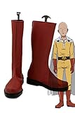 One Punch Man Anime Caped Baldy Saitama Cosplay Shoes Red Boots Custom Made