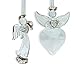 Angel Christmas Decorations - Set of 2 Crystal Angels - Hanging Angels with Gold Trim and Angel Wings