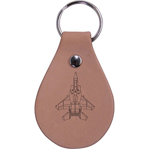 Personalized Engraved Military Airplane Genuine Custom Leather 3-inch Customizable Keychain