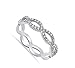 Eternity Clear CZ Classic Ring New 925 Sterling Silver Stackable Band Sizes 5-10