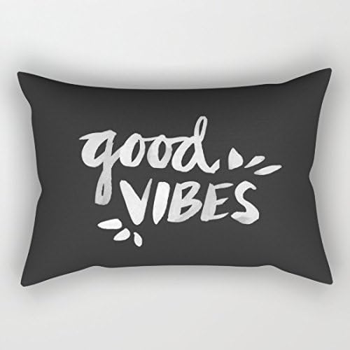 Good Vibes Quotes Rectangular Cushion Cover Decorative Throw Pillows Pillow Cases 12 x 20 inches