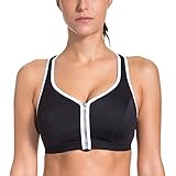 SYROKAN Women's High Impact Front Zip Non Padded Wireless Supportive Sports Bra