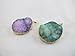 Agate Pendant Natural Druzy Agate with Gold Bezel One Hooks Set of 3 Mixed Shape Mixed Color