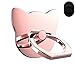 AIQAA All Metal Phone Grip Ring Stand Holder Car Mount for Smartphones - Cat Rose Gold
