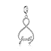 Infinity Love My Family 925 Sterling Silver Charms 8 Shaped Pendant Clear CZ for Bracelets Necklace Jewelry (Full CZ)