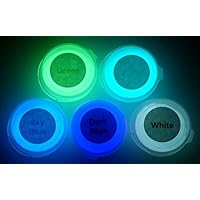 Neutral 5 Color Pack Glow in The Dark Pigment Powder - 12g Each, 60g Total