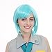 Angelaicos Womens Halloween Cosplay Show Costume Wig (Only Wig, Aque Blue)