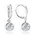 Sterling Silver 8mm Diamond-Cut Beads Dangle Leverback Earrings