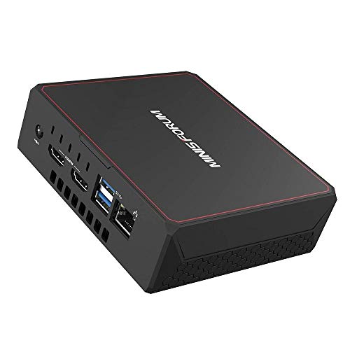 U300 Mini PC Windows 10 Pro, 8GB DDR3/128GB Mini Computer 4K, Intel Celeron 3867U Processor, UHD Graphics 610, Dual HDMI Output, 2.4G+5G WiFi, BT4.2, USB 3.0×4, Support PEX Boot, Auto Power On