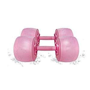 POHOVE Water Filled Dumbbells For Lady,Portable And Foldable Lightweight Dumbbell Adjustable Weights 11~13 Lbsfor home office travel Fitness Weightlifting,1 pair pink