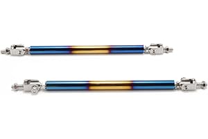 HARIFOGER 2pcs Car Adjustable Burnt Blue 7.87"-13" Front Lip Strut Rod Bumper Splitter Universal Tie Support Bars