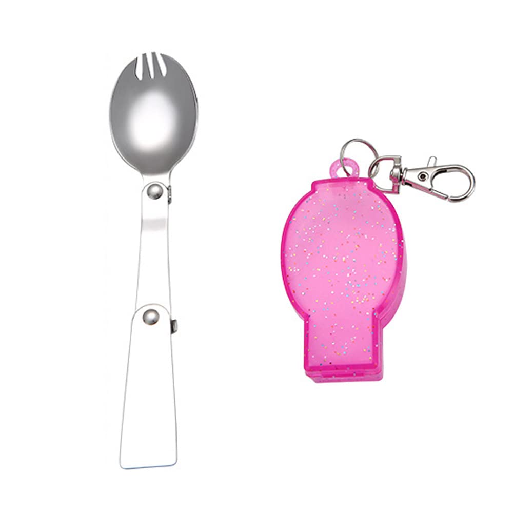 IKAAR Camping Spork Foldable Cutlery Spork Ultralight Portabale Compact Spoon Spork Flatware for Outdoor Camping Backpacking Hiking Travel Picnic Tableware with Case