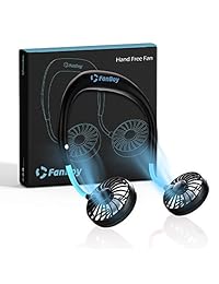 Ventilador de manos libres, mini ventiladores USB personales portátiles, dispositivo refrigerador de collar portátil, ventilador de enfriamiento de banda de cuello recargable para deportes, camping, exterior, oficina, hogar y más