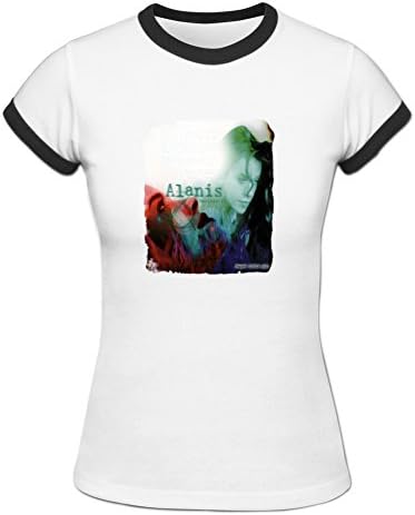 ZIYANG Women's Alanis Morissette Jagged Little Pill Graphic Printed Ringer T Shirt M White