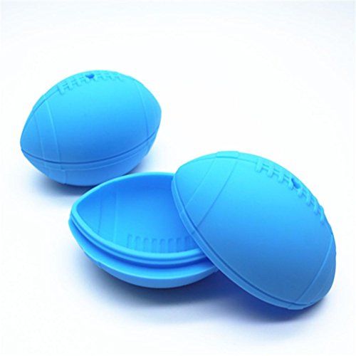 Vibola Silicone Rugby Ice Grid Football Mold Ice Cube Maker Whiskey Ball (Blue)