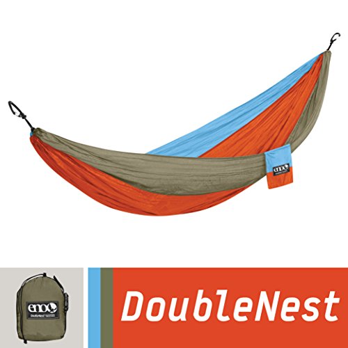 ENO Eagles Nest Outfitters – DoubleNest Hammock, Portable Hammock for Two, Powder Blue/Ora ...