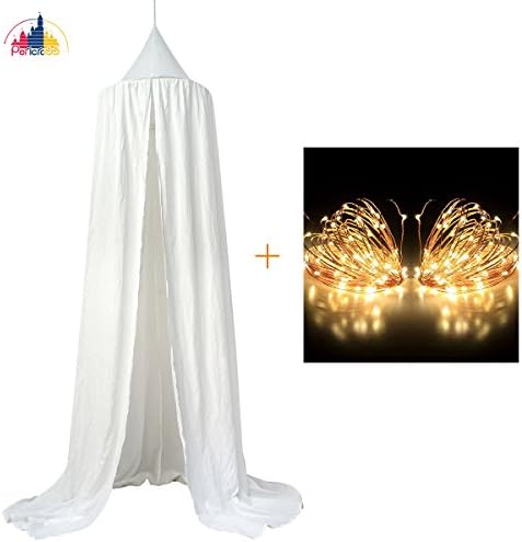 Pericross® Kids Bed Canopy 220cm(87") with 10m LED Lights (White)