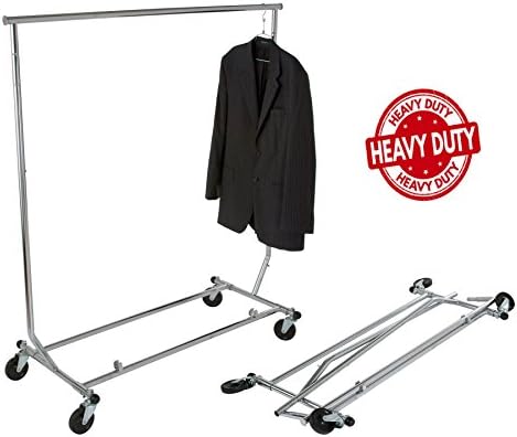 Only Hangers gr100 - Heavy Duty True Commercial grade Rolling Rack Designed With Solid"One Piece" Top Rail