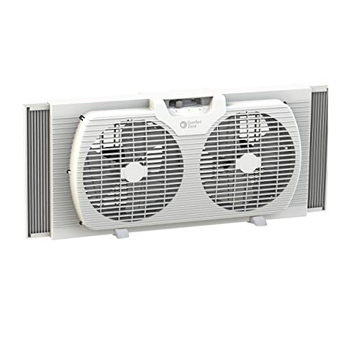 Comfort Zone CZ319WT 9-inch Twin Window Fan with Manual...