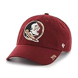 NCAA Florida State Seminoles Womens Sparkle Team color '47 Clean Up Adjustable Hat, Cardinal, Women's,Cardinal