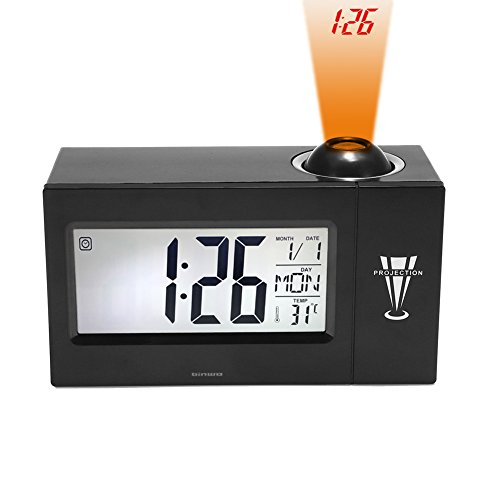 Digital Clock, Binwo Bedside Time Projection Alarm Clock with 4