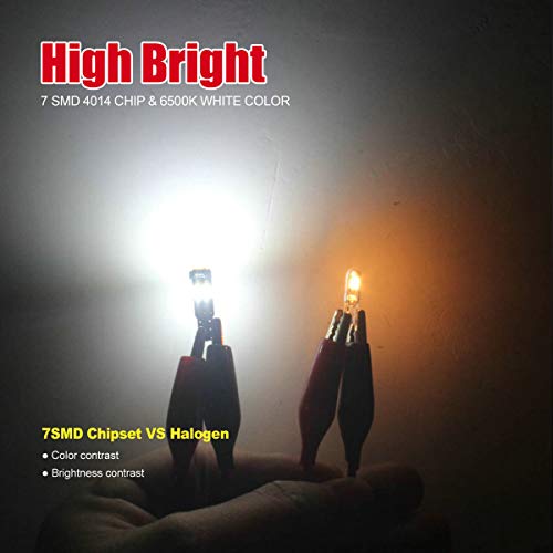 DODOFUN High Bright White T5 37 74 PC74 PC37 LED Bulb with Twist Lock Socket for Dashboard Instrument Panel Gauge Cluster Light and Map Vanity Mirror Glove Box Indicator Light