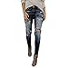 TOPUNDER Hight Waisted Ripped Jeans Women Skinny Hole Denim Jeans Destroyed Slim Pants