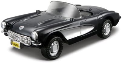 1957 Chevrolet Corvette (Black) Power Racer 4½" Vehicle * Pull-Back Powered Motor * 2011 Maisto Fresh Metal Die-Cast Vehicle