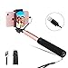 Lepamor Wired Selfie Stick with Mirror for Rear Camera No Battery Charging Portable for iPhone X, iPhone 8, iPhone 8 Plus, iPhone 7, iPhone 7 Plus, iPhone 6s, iPhone 6s Plus, iPhone 6, iPhone 6 Plus