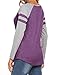 Locryz Ladies Loose Fit Work Blouse Long Sleeve V Neck Tunic Shirt Tops XXL Purple
