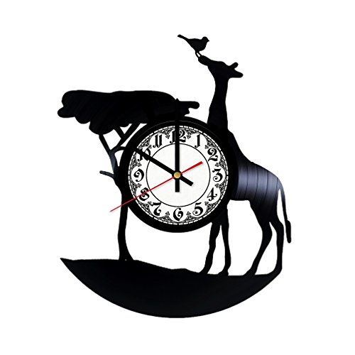 Giraffe Handmade Vinyl Record Wall Clock Get Unique Room Wall
