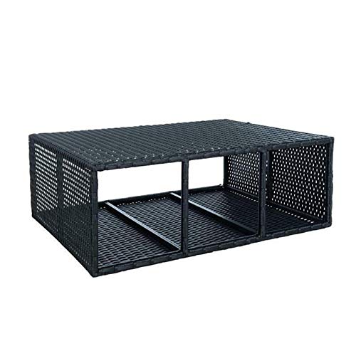 Kosoree Hochbeet Polyrattan Blumenkübel Pflanzkübel Rattan Blumentopf Set Schwarz – Bild 7