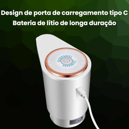 BOMBA DE ÁGUA ELÉTRICA AUTOMÁTICA PARA GALÃO – Recarregável USB, Fluxo Rápido 4X Mais Potente, Saída de Água Dupla – Ideal para Galões 5L, 10L e 20L (Preto)