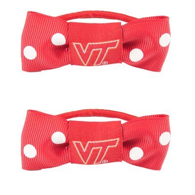 NCAA Bow Pigtail Holder (Set of 2) [Set of 2] NCAA Team: Virgina Tech Hokies