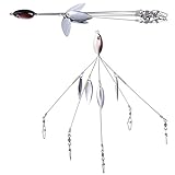 Sougayilang Alabama Trolling Rig Umbrella 4 Blades Freshwater Bass Fishing Lures Kit (Red)